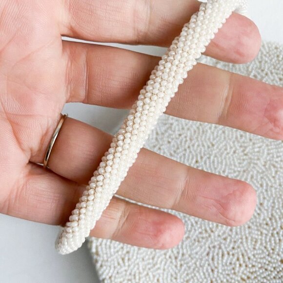 Vintage fully beaaded floral Crosstich Wedding Special Occasion Purse - Picture 9 of 12